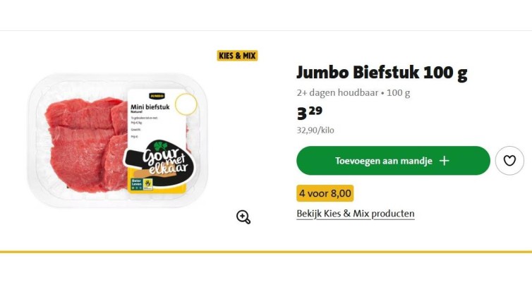 Supermarkten kiezen rond kerst opnieuw massaal voor vleesstunts